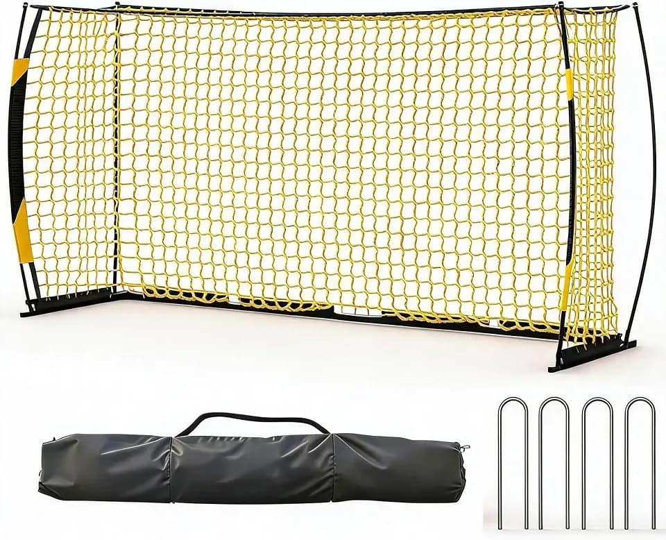 Garvee 12Ft/10Ft/8Ft/6Ft Soccer Goal for Backyard, Heavy Duty Galvanized Steel Frame Soccer Goal with Foam Padded Posts, Large Portable Soccer Net with Velcro Design, Weatherproof Outdoor Training