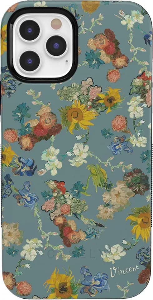 Casely iPhone 12/12 Pro Case | Van Gogh | Vincent's Flowers | Bold Protective Design | Compatible with MagSafe