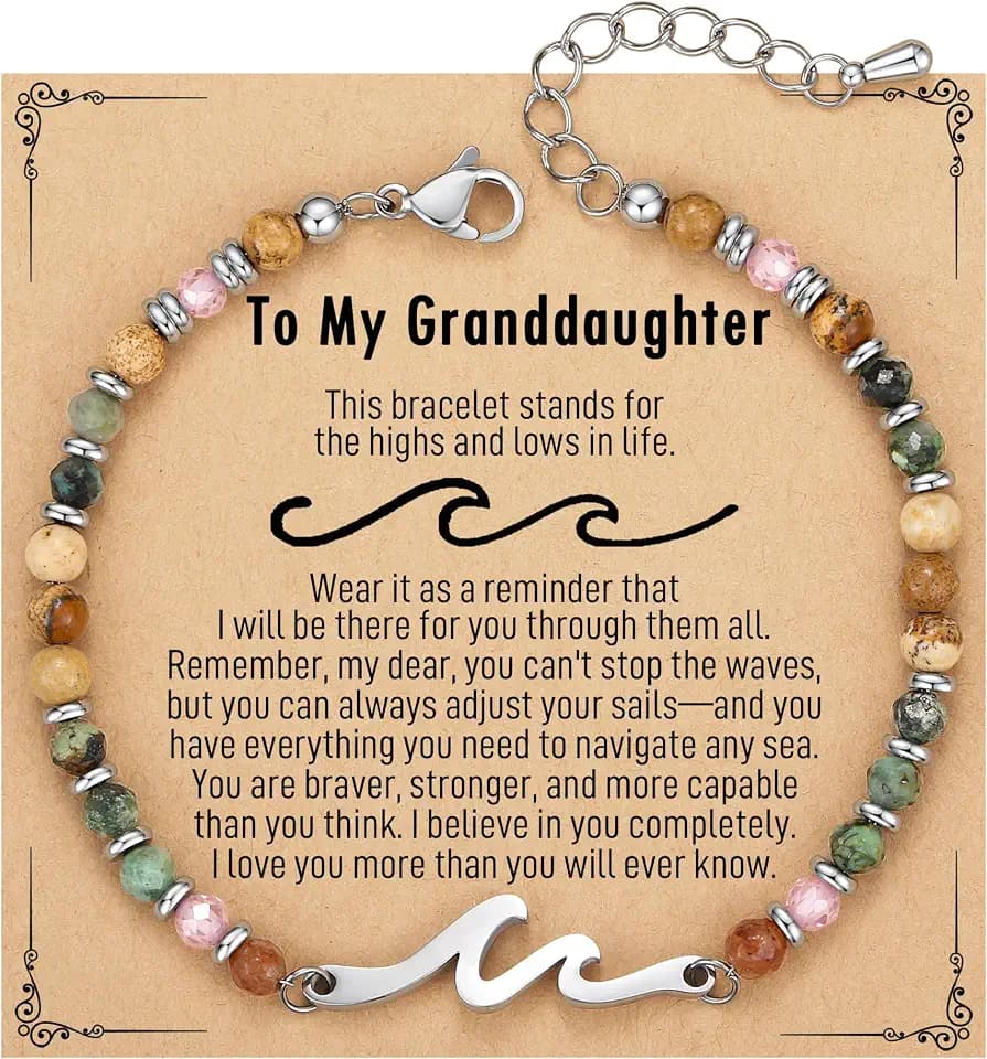 TONY & SANDY Friend Gifts for Women, Unique Birthday Gifts for Women, Sister Gift from Sister, Wave Bracelet, Christmas Stocking Stuffers for Woman Female, Bestie Friendship Bracelets