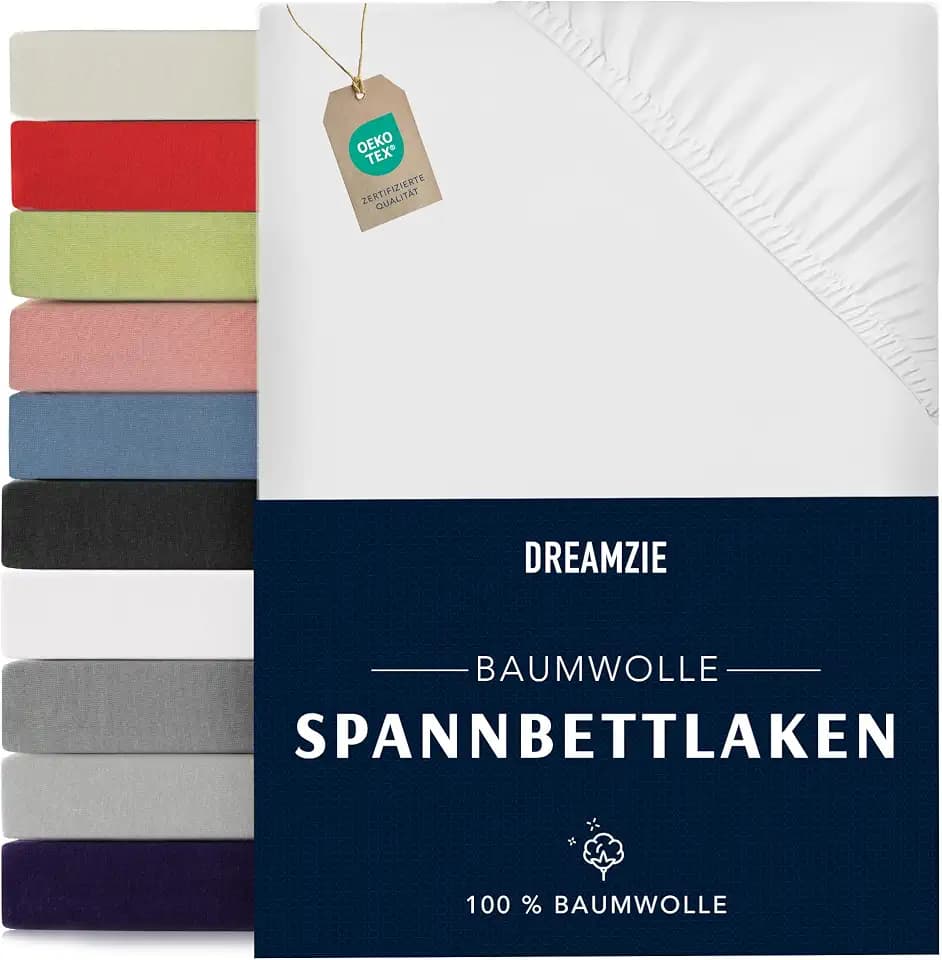 Dreamzie - Spannbettlaken - 90x200cm - 100% Baumwolle Jersey