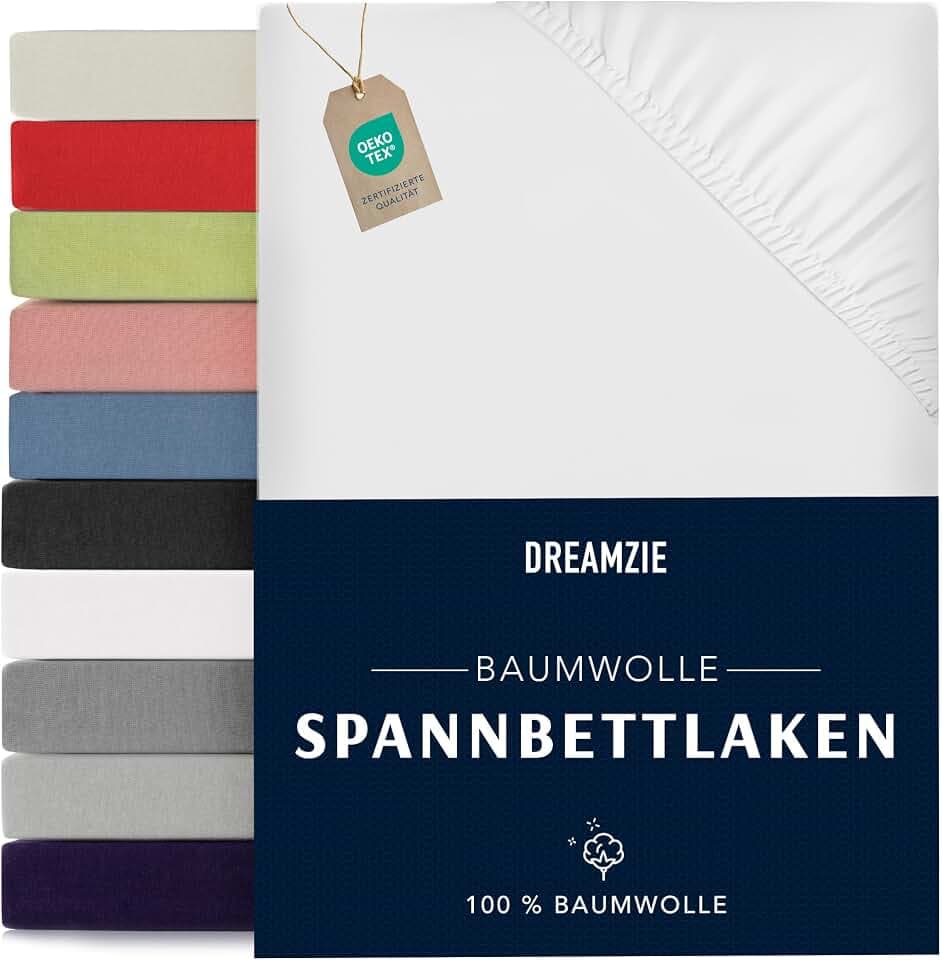 Dreamzie - Spannbettlaken - 70x190/200cm - 100% Baumwolle Jersey