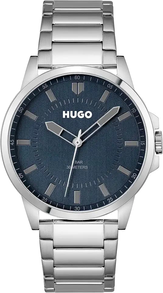 HUGO Analog Quarzuhr für Herren #First-Kollektion - Erhältlich mit Edelstahl- oder Lederarmband