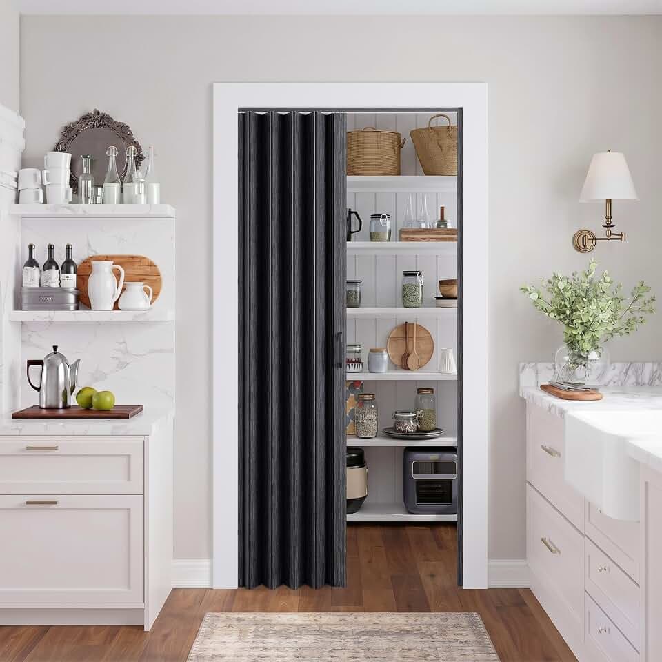 SmartStandard 36" x 80" Accordion Doors, Double Walled, Classic Black
