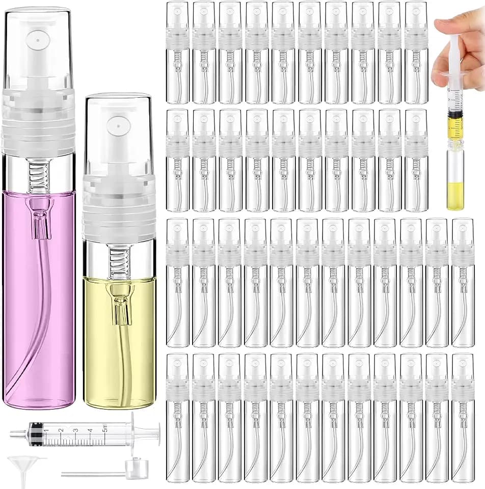 30PC 5ml + 30PC 3ml Mini Spray Bottle, Small Sample Containers for Perfume