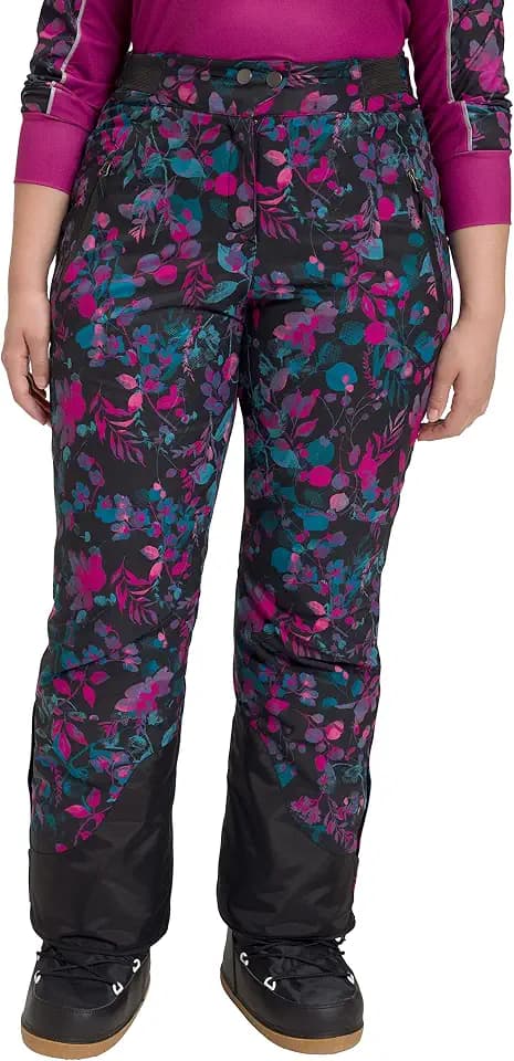 Ulla Popken Damen Skihose Blütenranken, Wasserfest Hose