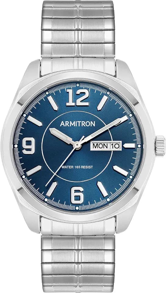 Armitron Men's Day/Date Easy to Read Metal Expansion Bracelet Watch, 20/4591
