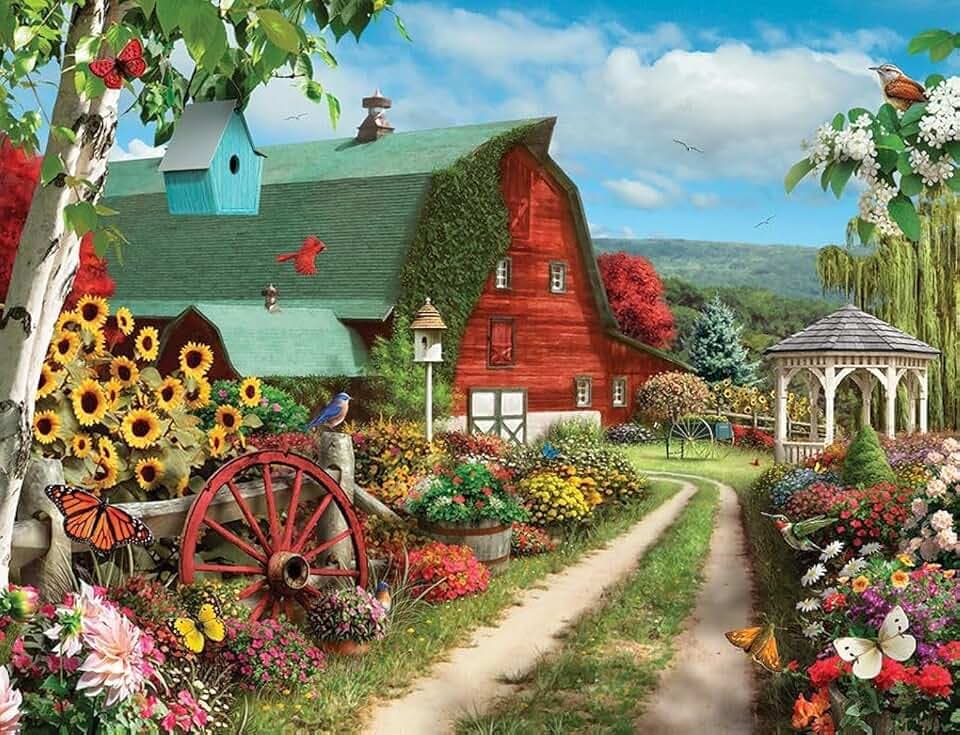 Springbok Silence of the Valley 500 Piece Farm Jigsaw Puzzle for Adults