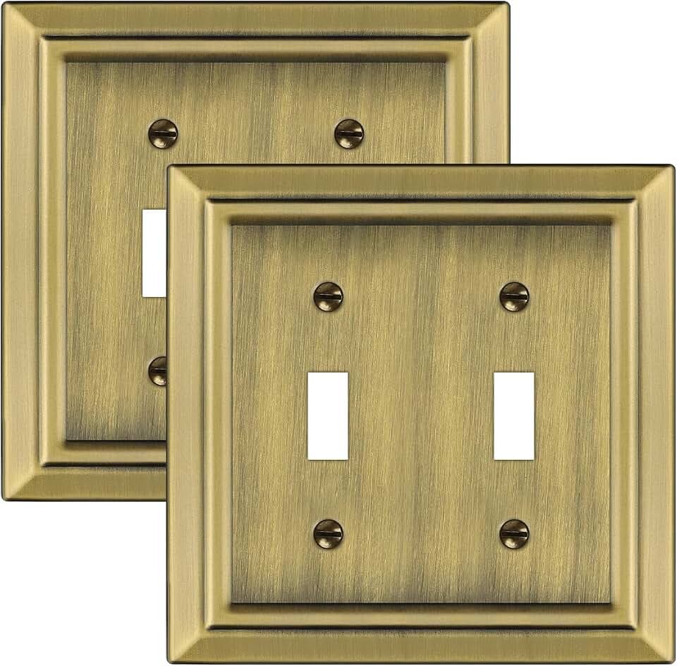 Metal Wall Plate for Electrical Outlets, Applicable to Double Toggle