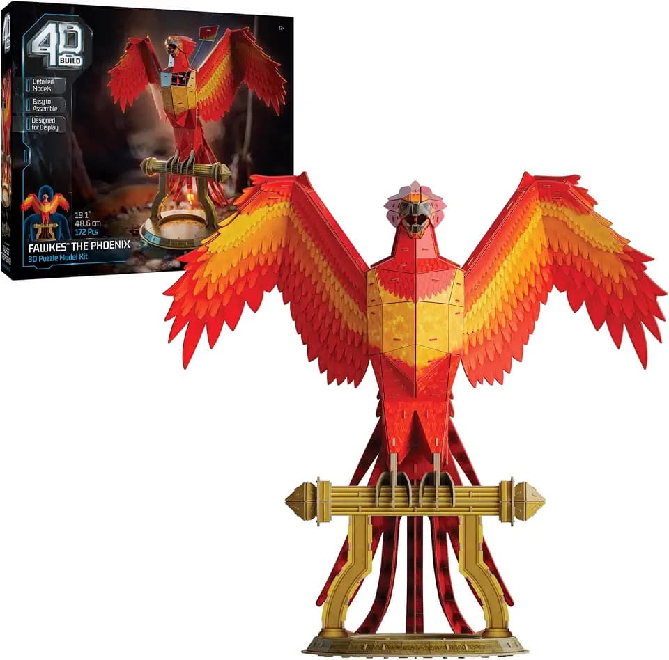 4D Build Harry Potter Fawkes the Phoenix 3D Puzzle Model Kit, Room Display