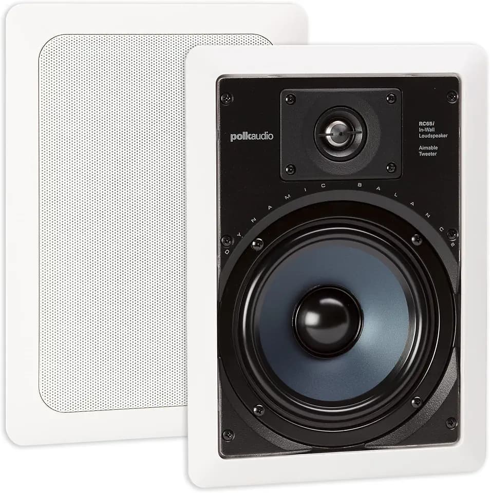 Polk Audio RC65i 2-way Premium In-Wall 6.5" Rectangular Speaker Pair, White
