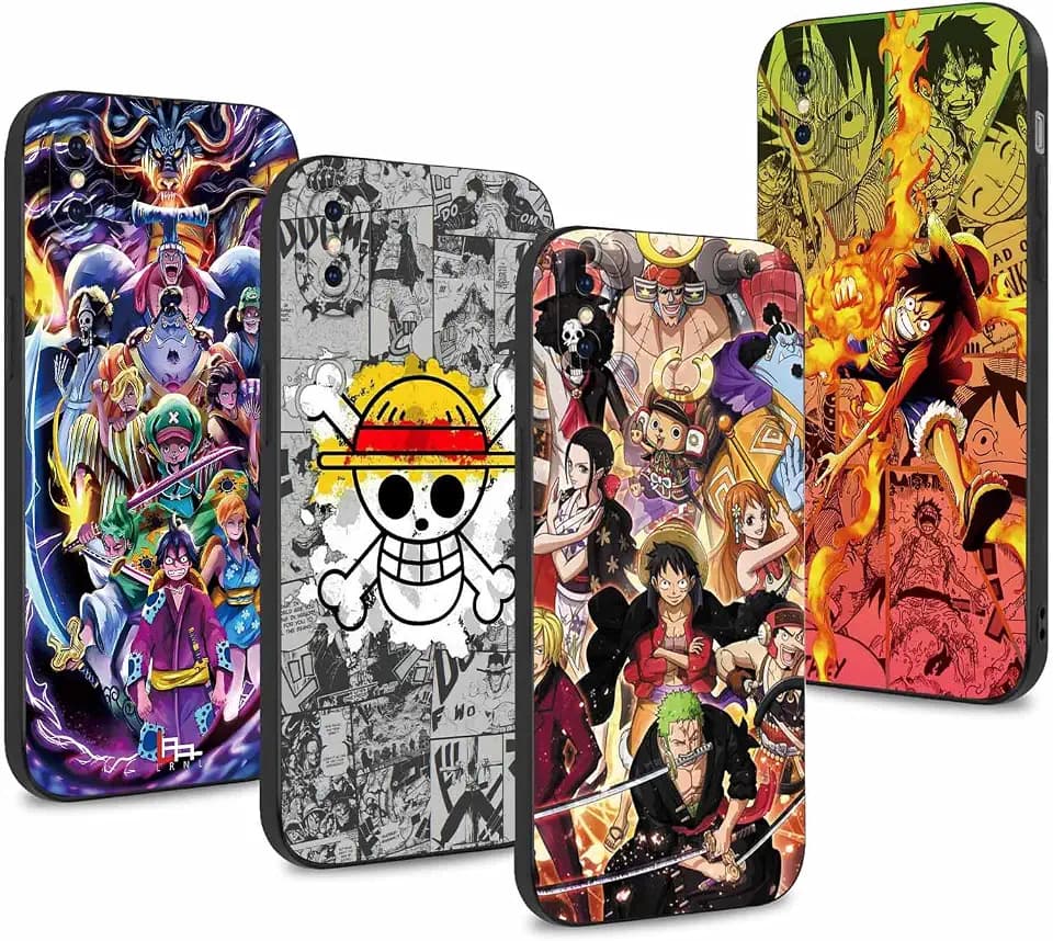 4 Stück Handyhülle für Apple iPhone X/iPhone XS Hülle 5.8'' Anime Luffy Zoro Gear 5 Sun God Nika Manga Muster Design Case Kameraschutz Schutzhülle TPU Silikon Weich Ultra Dünn