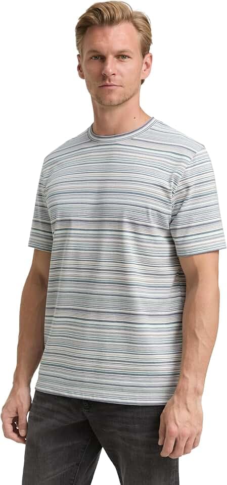 TOM TAILOR Herren T-Shirt mit Streifenmuster