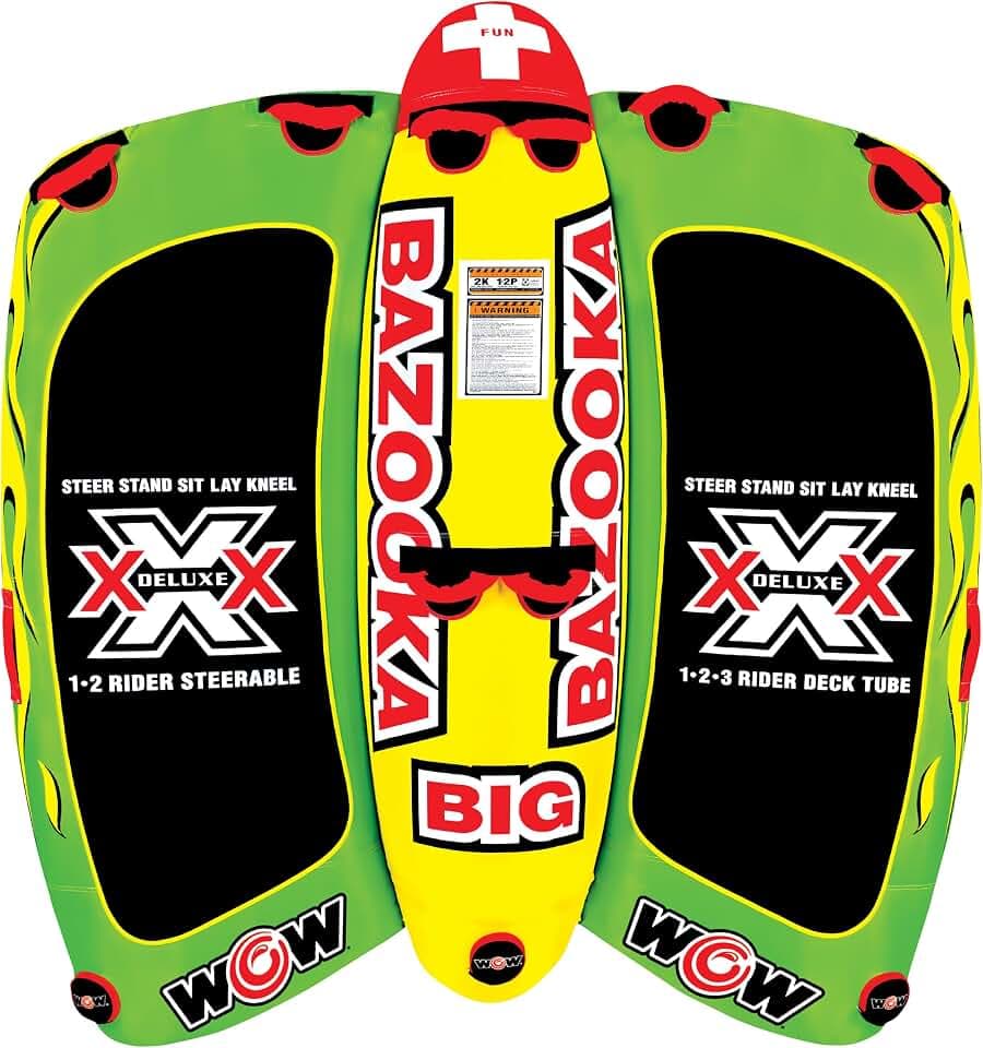 Wow Sports Big Bazooka Towable DeckTube for Boating 1 2 3 or 4 Person