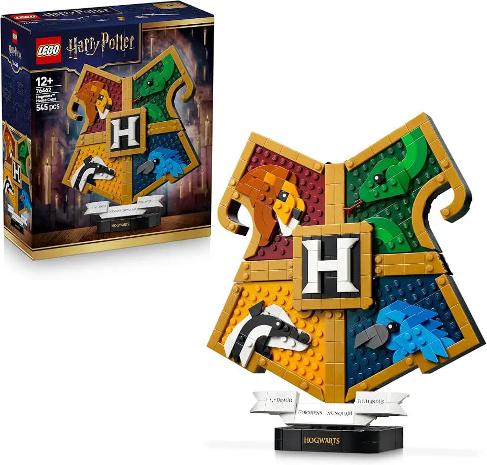 LEGO Harry Potter Hogwarts Hauswappen - Wanddeko 3D Modell mit Tieren - DIY Deko fürs Kinderzimmer - Geburtstagsgeschenk für Mädchen, Jungen und Teenager ab 12 Jahren - 76462