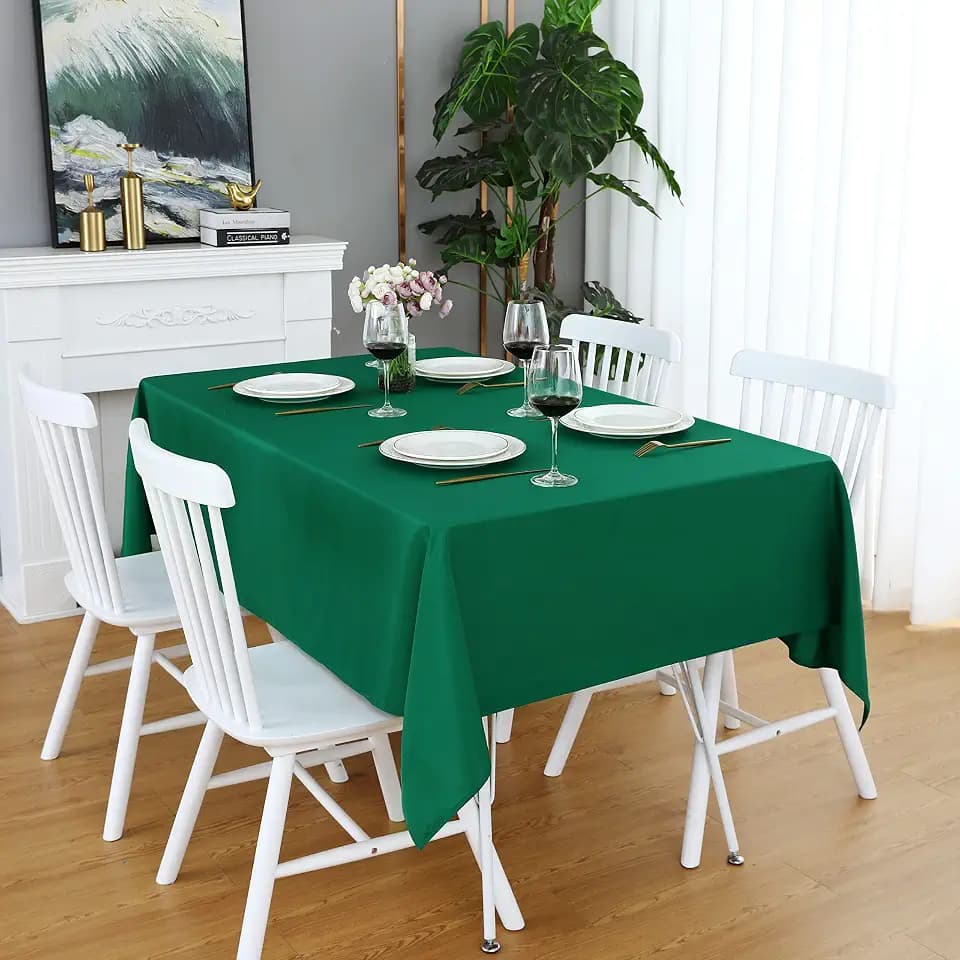 FOLINS&HOME Green Rectangle Tablecloth, 54 x 78 Inch Waterproof Table Cloth