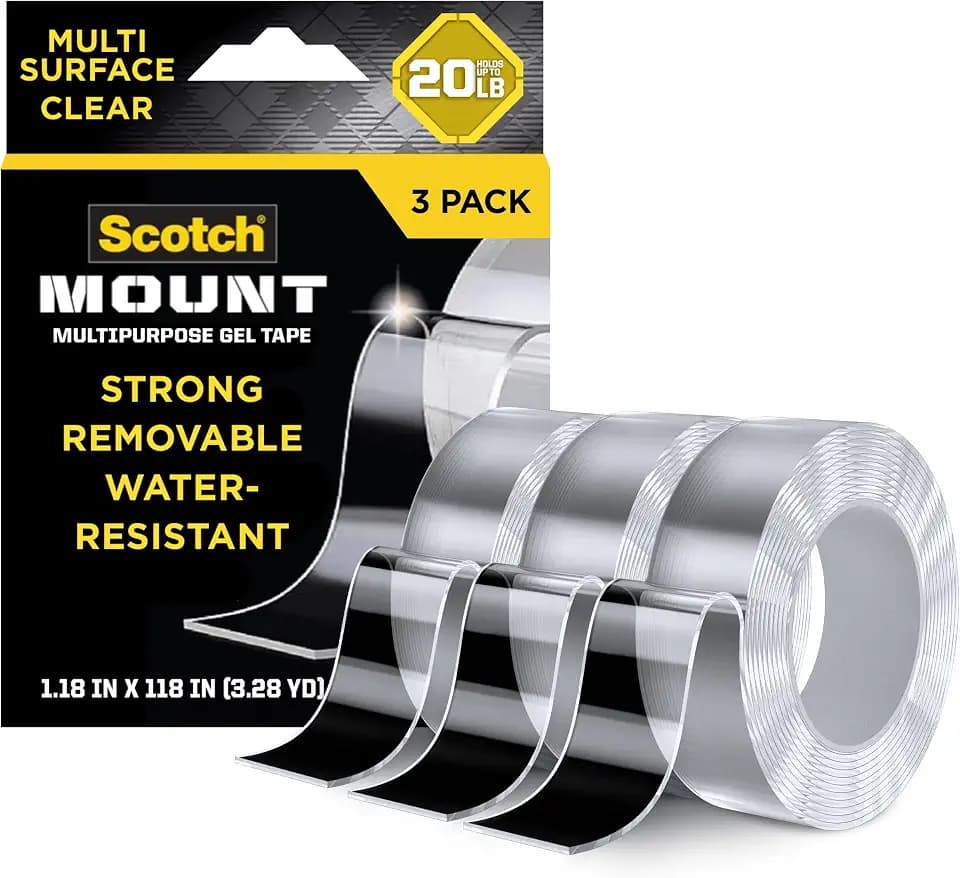 Scotch-Mount Multi-Purpose Gel Mounting Tape, Clear, 1 Roll