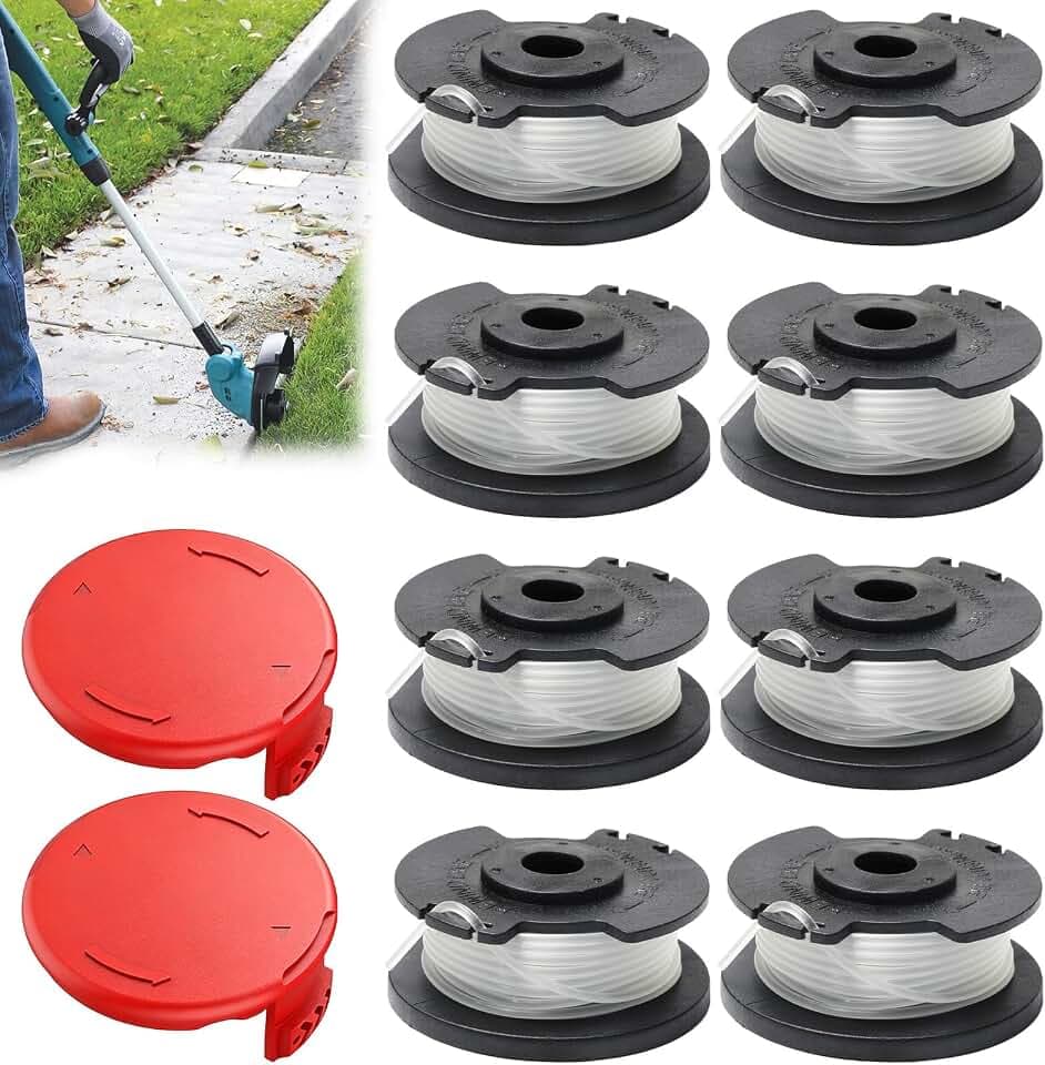 Ersatzfadenspule,8 Stück Ersatzspule 4.9M x 1.6mm,Rasentrimmer Spule