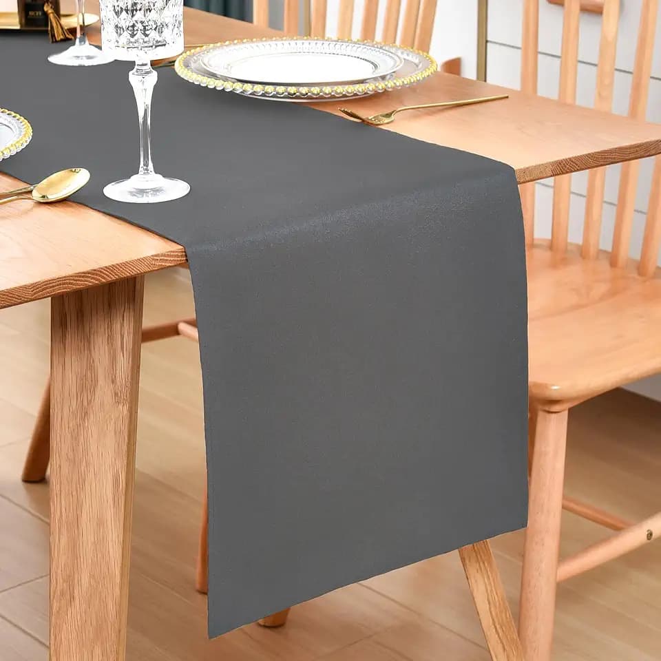 Wolkemer Farmhouse Grey Table Runner Dining Table Runners 90 Inches Long