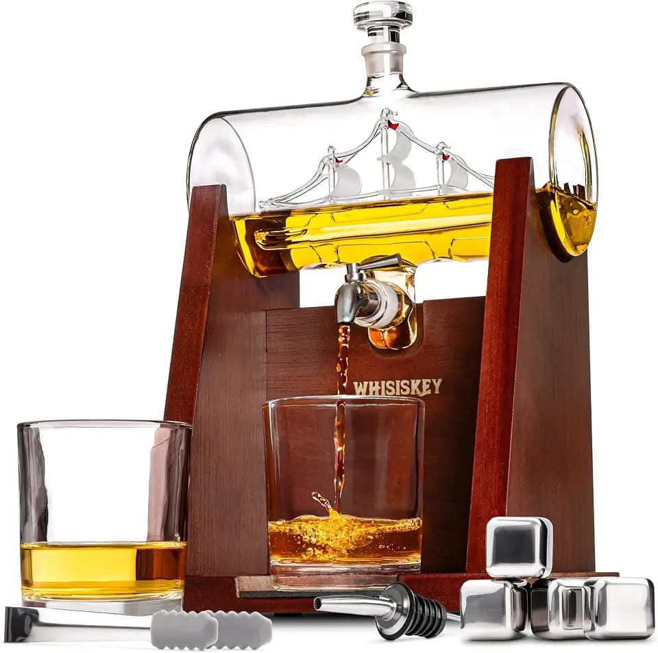 WHISISKEY Whisky Karaffe Set - Whiskey Geschenkset - Geschenke für Männer