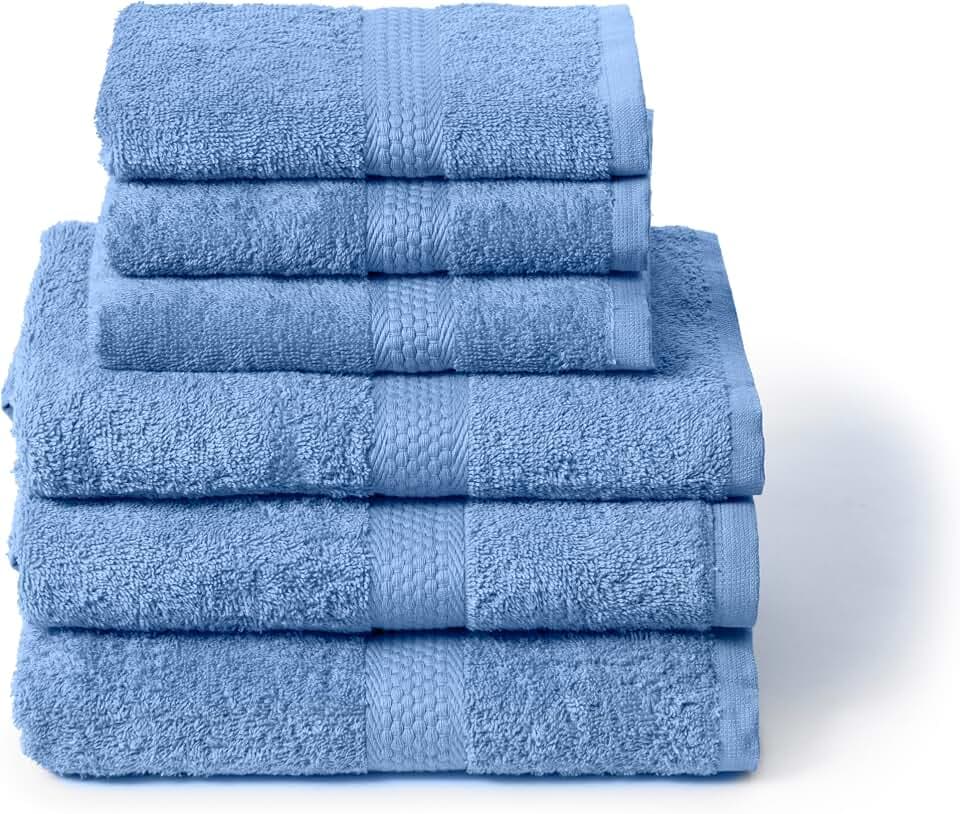 Caleffi 6-teiliges Handtuch-Set mit Gästehandtuch – bestehend aus 3 x Gesichtshandtuch 55 x 100 cm + 3 x Bidetuch 40 x 60 cm – 100% Baumwolle weich und sehr saugfähig – Dusch-, Gesichts- und