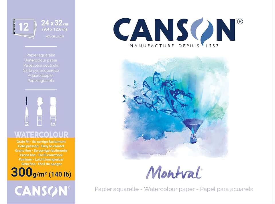 Canson Montval Block einseitiggeleimt, 24 x 32 cm, 12 Blatt, 300 g/m²
