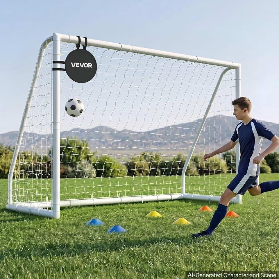 VEVOR Soccer Goal, 12x6, 10x6.5, 8x6FT PVC Frame Soccer Goals for Backyard