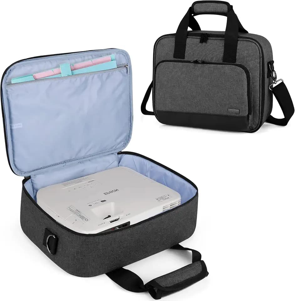 LUXJA Projector Bag with Accessories Storage Pockets, Medium, Black