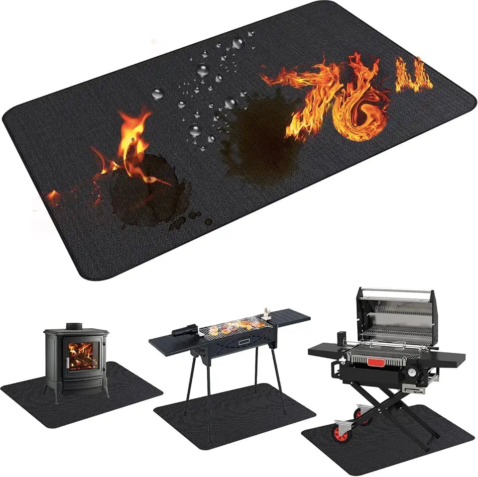 76X48in Grill Mats for Outdoor Grill,Fits Most Grills, Smokers, Griddles and Outdoor Charcoal, Flat Top,Deck and Patio Protector