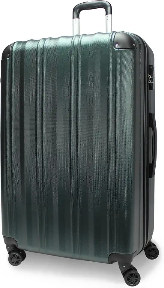 World Traveler Kemyer Quest 29-Inch Hardside Lightweight Expandable Spinner Suitcase Luggage - British Green