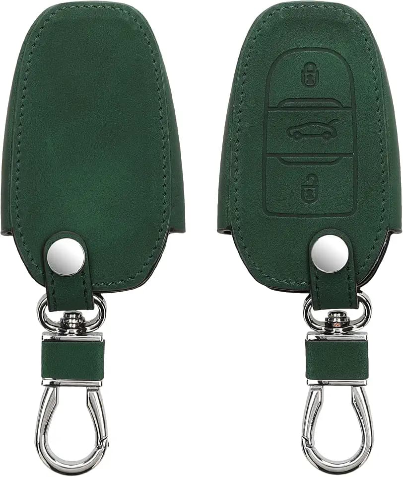 kwmobile Schlüsselhülle für Opel 3-Tasten Smartkey Autoschlüssel Keyless Go Hülle - Autoschlüssel Schlüssel Hülle - Schlüsselcover aus Kunstleder in Dunkelgrün
