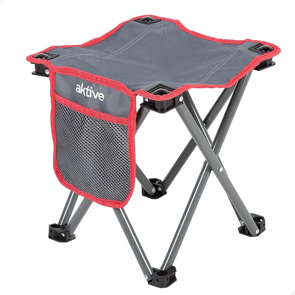 AKTIVE Robuster, klappbarer Campinghocker aus Stahl mit Tasche (63041)