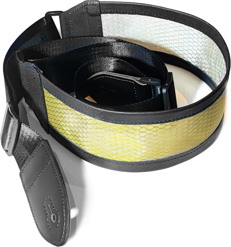Dragon Crystal Mesh Black Gold Guitar Strap Body Strap Longer Wider Breathable Leather Ultra light Ultra thin High strength Suitable For Electric Bass Traditional Guitar Instruments