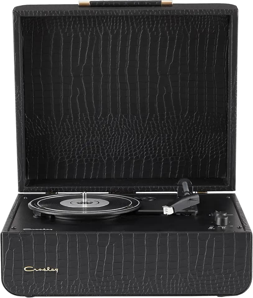 Crosley CR6255A-BC Mercury Vintage 3-Speed Bluetooth in/Out Turntable with Built-in Speakers, Black Crocodile