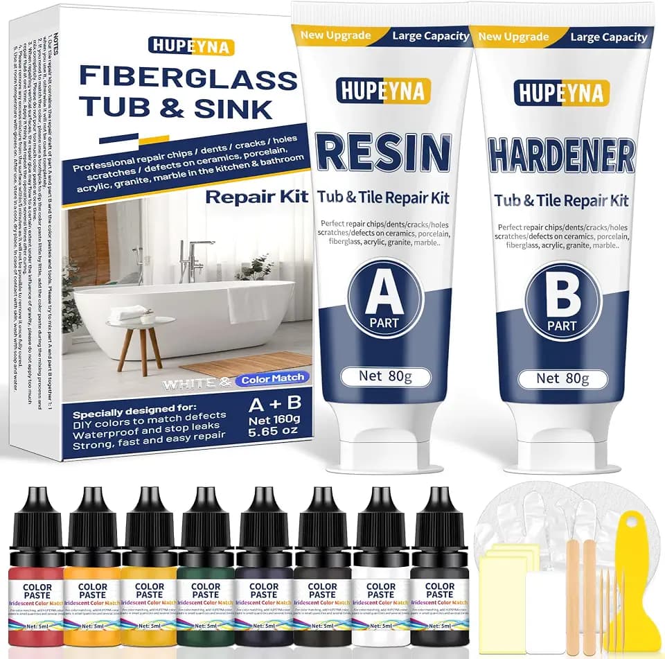 Badewannen Reparaturset, Fliesen Reparaturset für Emaille Keramik Acryl