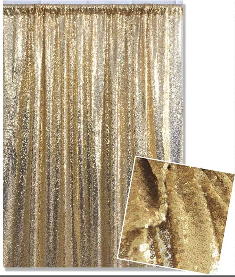 Kate Foto Hintergrund Gold Garn bedeckt Pailletten Fotografie Studio Fotografie Hintergrund glänzend Party Dekoration Glitzer Vorhänge 4x7ft / 1.25x2.2m