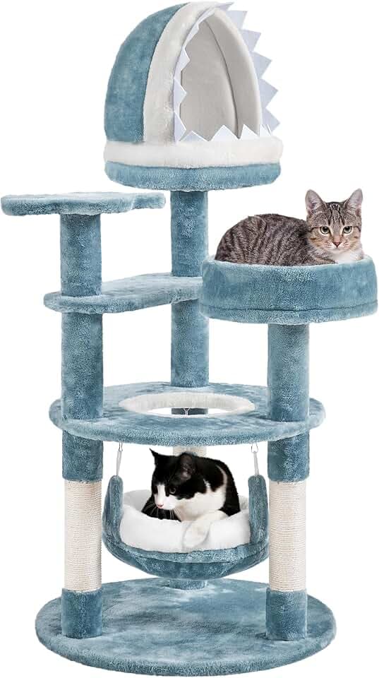 Yaheetech Kratzbaum Ozean Design Katzenbaum mit Hängematte in Quallenform