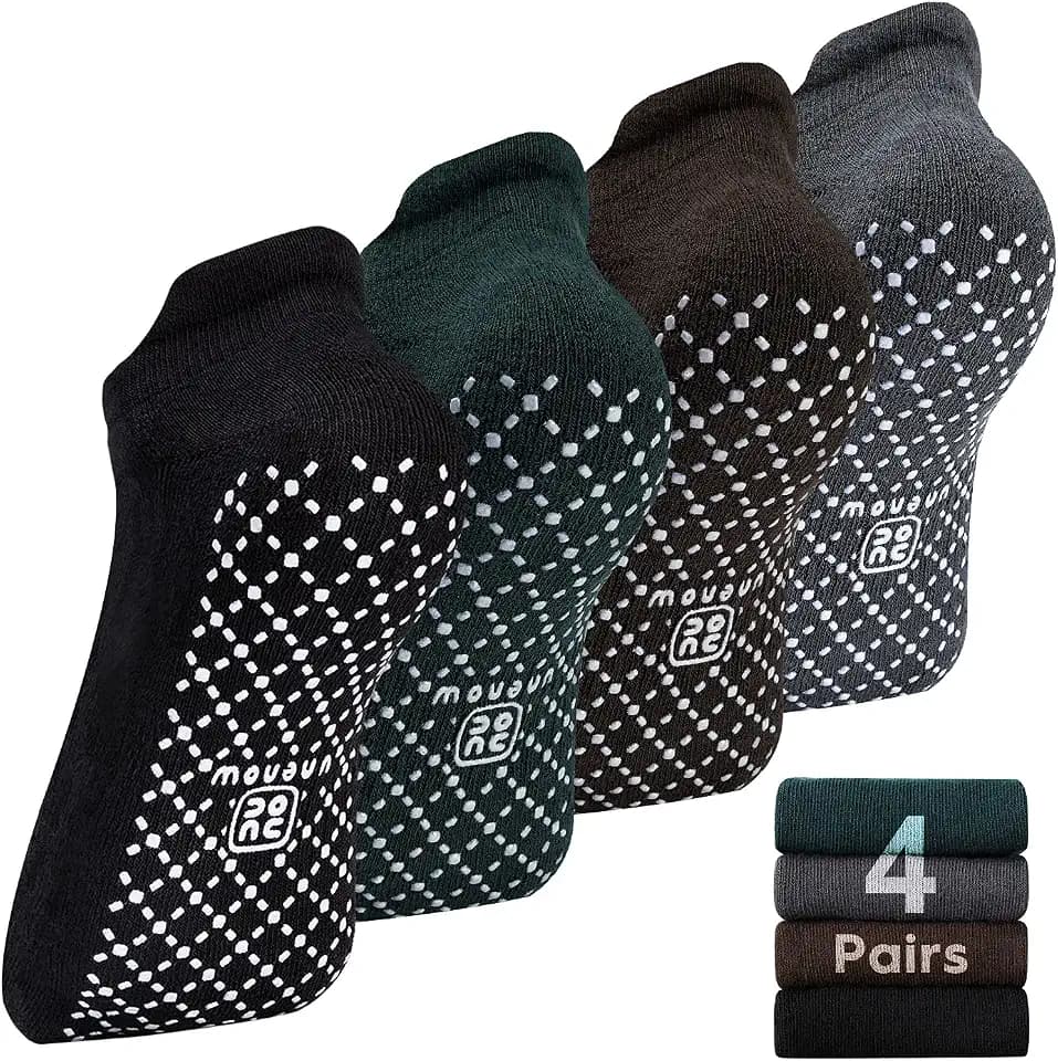 unenow Unisex Non Slip Grip Socks for Yoga Pilates Barre Home & Hospital