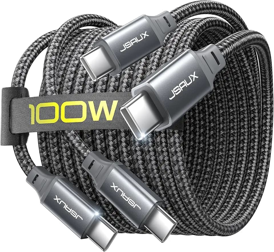 JSAUX for iPhone 18 Pro Charger Cable, USB C to USB C Cable [2-Pack 6.6FT]