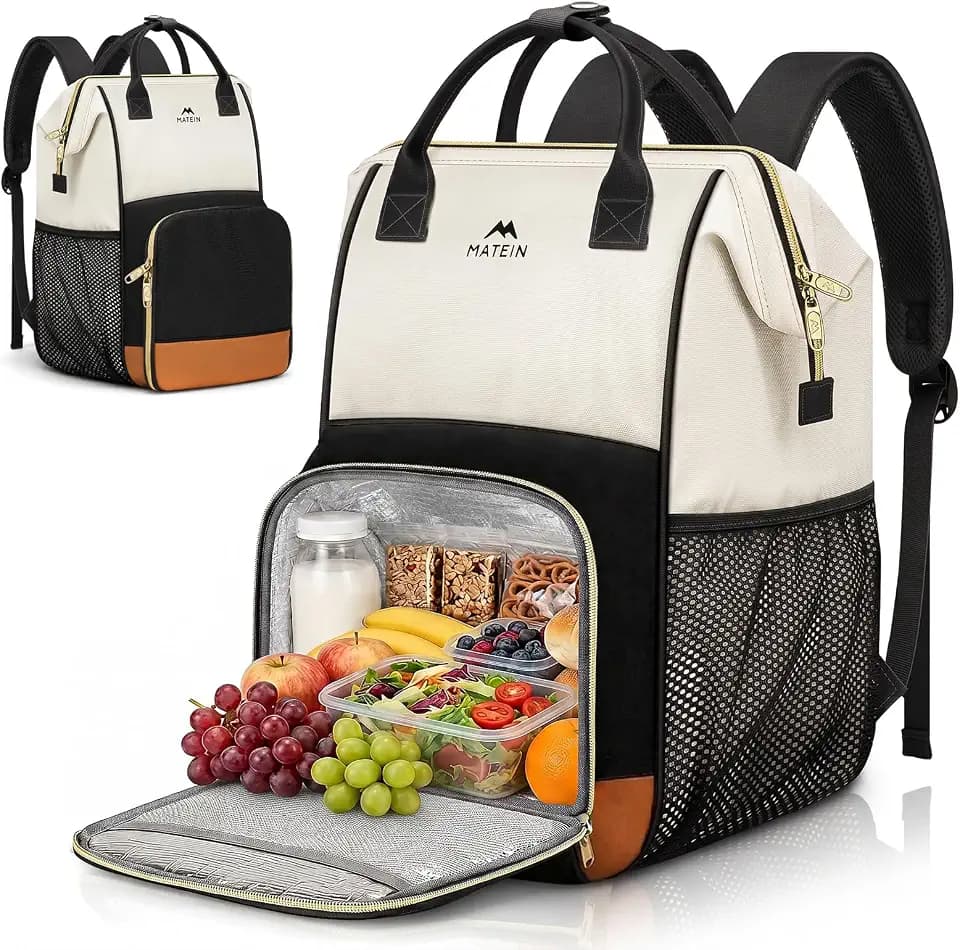 MATEIN Insulated Lunch Backpack for Women, 15.6 Inch Work Laptop Backpack