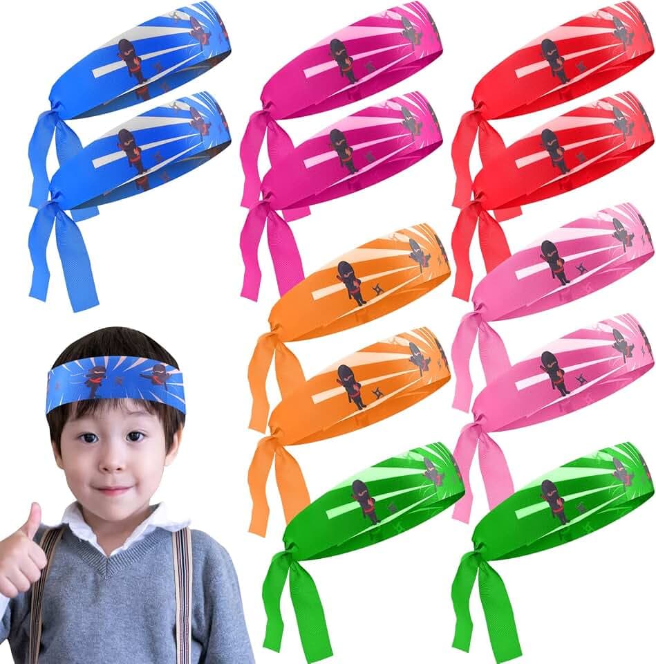 DOSTATNI 24 Pieces Red Ninja Warrior Headbands for Birthday Party Favors, Decorations and Theme Supplies