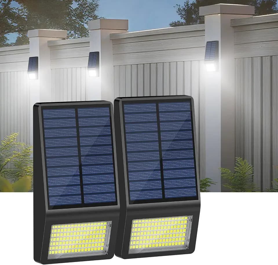 Smiling Shark WL-04 Solarlampen für Außen Mit Bewegungssensor, 2 Stück 119 LED Super Helle Solar Wandleuchte Aussen 160°Wasserdichte Solarleuchten Lampe für Garten Terrasse Garage, Kaltweiß
