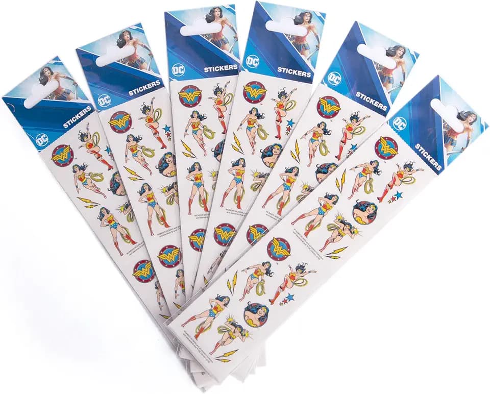Paper House Productions DC Comics Calssic Wonder Woman Stickers, 6 3-Packs