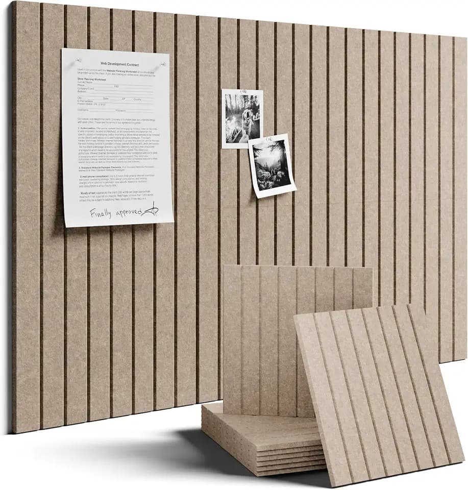 Fluxynara 36" x 24" Large Felt Bulletin Board, Khaki