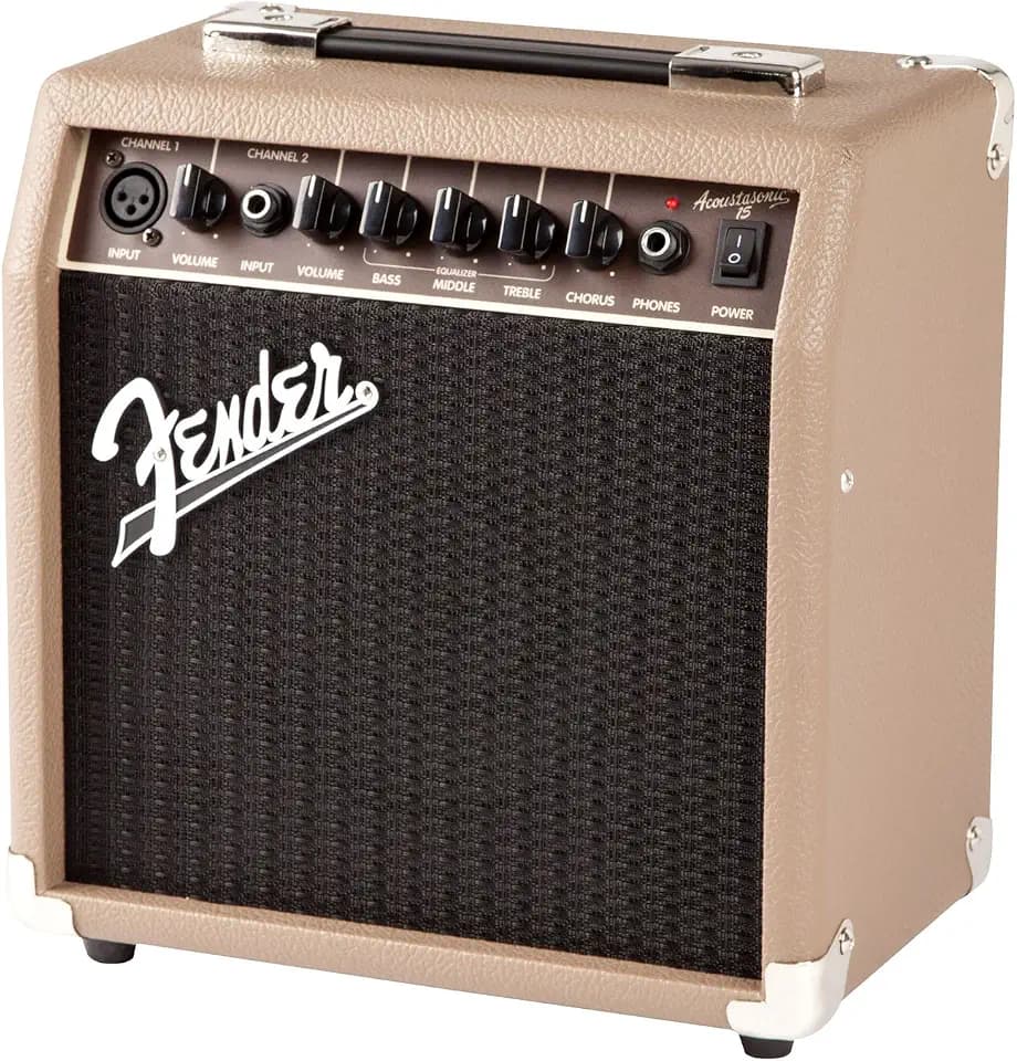 Fender Acoustasonic 15, 15 W Combo-Verstärker, Ideal für akustische Gitarren