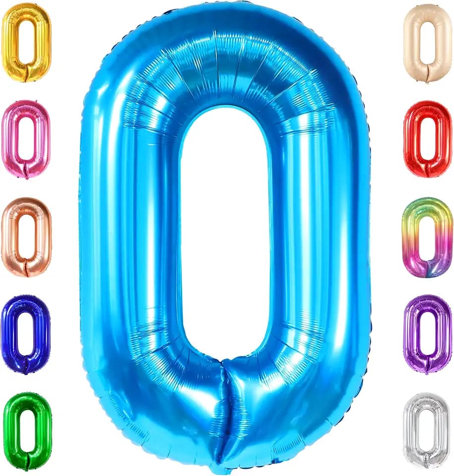 KatchOn Blue 0 Number Balloons 40 Inch