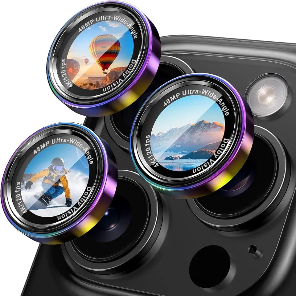 CACOE Camera Lens Protector for iPhone 14/15/16/17 Pro/Pro Max Cover