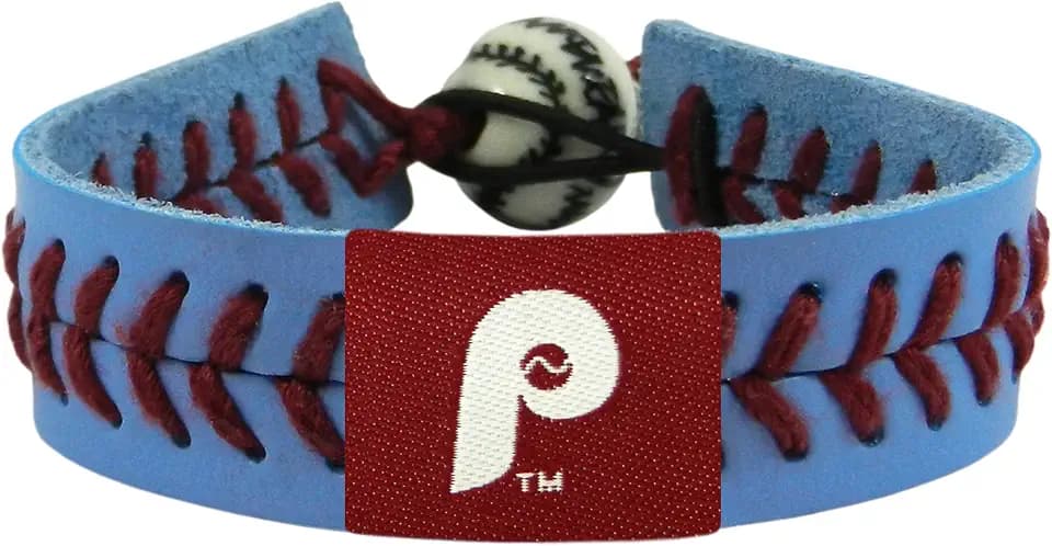 GameWear Philadelphia Phillies Bracelet Team Color Baseball Retro P Logo