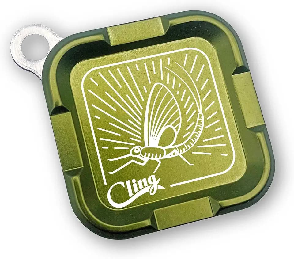 Cling Fishing Products Mag Grab® Mini – Compact Magnetic Fly Holder/Fly Patch & Organizer for Fly Fishing Vest, hat, Waders and Fishing Packs (Rising Dun, Deep Green)