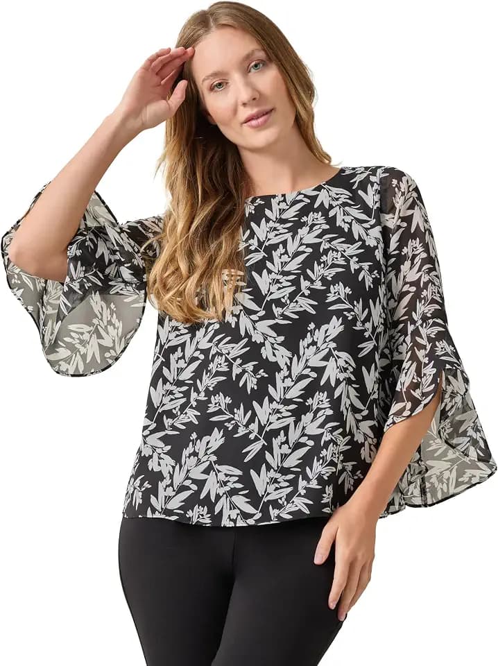 Kasper Women's Ruffle Sleeve Blouse