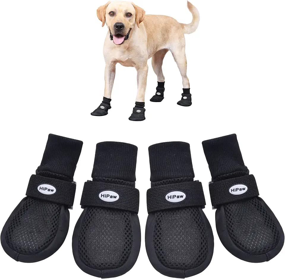 Dog Shoes for Medium to Large Dogs, Breathable Boots for Summer Hot Pavement, Non-Slip Paw Protectors for Outdoor & Hardwood Floors